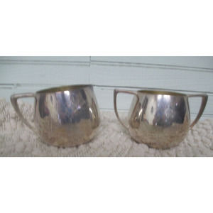 Empire Craft Quadruple Silver Plate Creamer Sugar Mid Century Modern